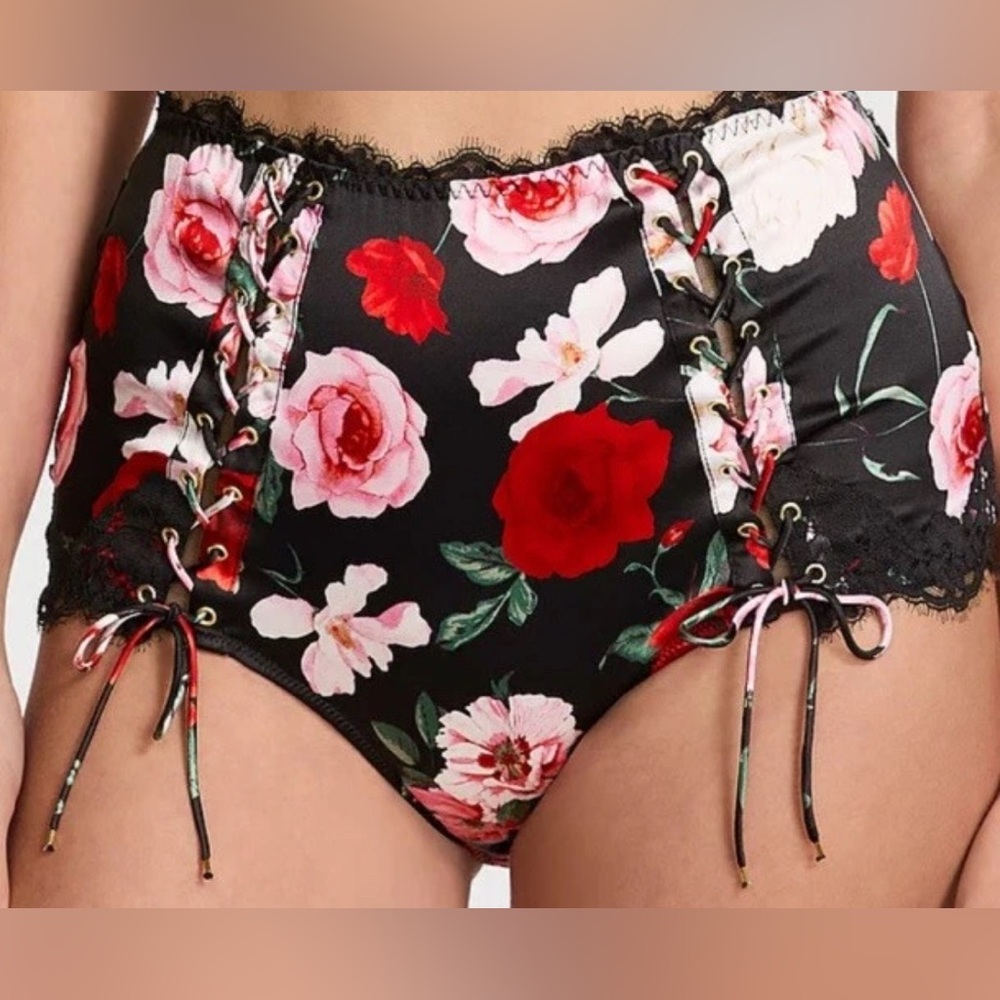 Victoria's Secret Atelier Satin Lace-Trim High-Waist Brief Panty Size XL NWT